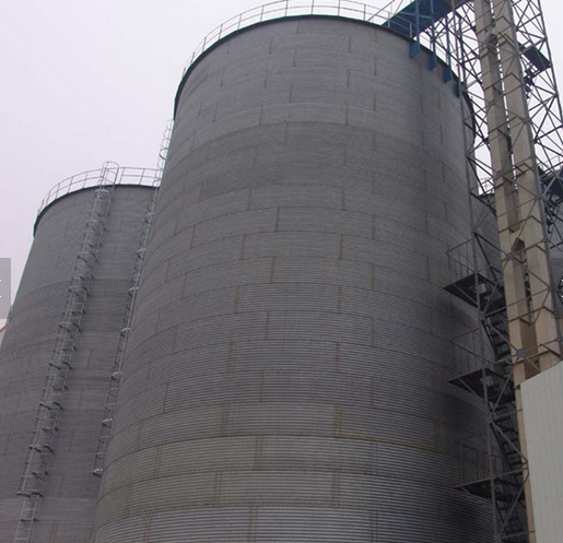 平底仓2.png Flat bottom 10000ton grain pellets storage silos